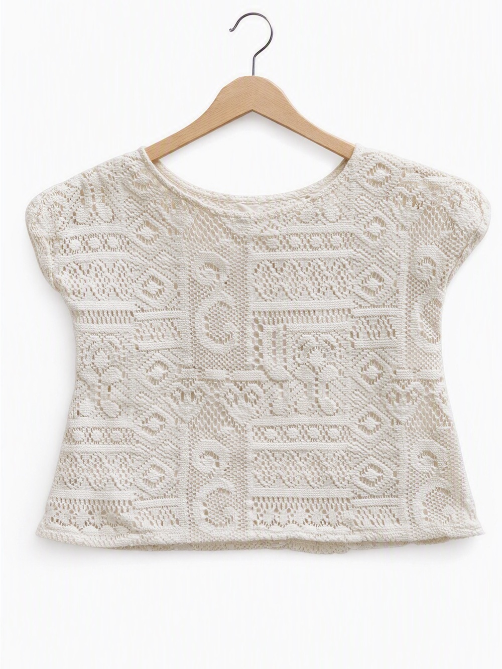 10/$15 Joe Fresh Lace Knit Short-Sleeve Top - Cream